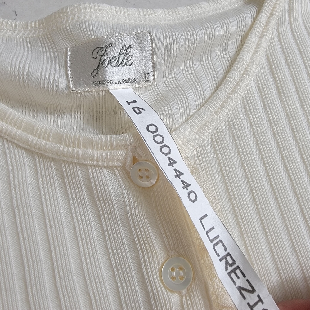 Vintage La Perla Joelle Cream Ribbed Loungewear Slip | Size Small NWOT - Picture 14 of 14